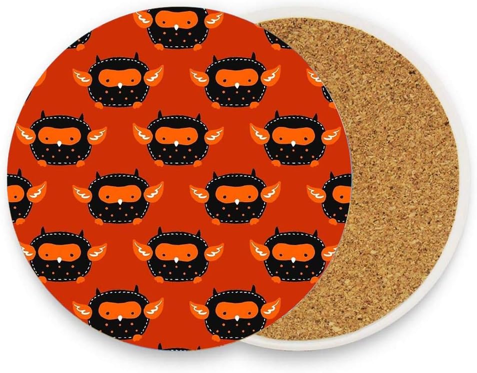 Halloween Coasters Cutesy Halloween Owl Pattern Absorbent