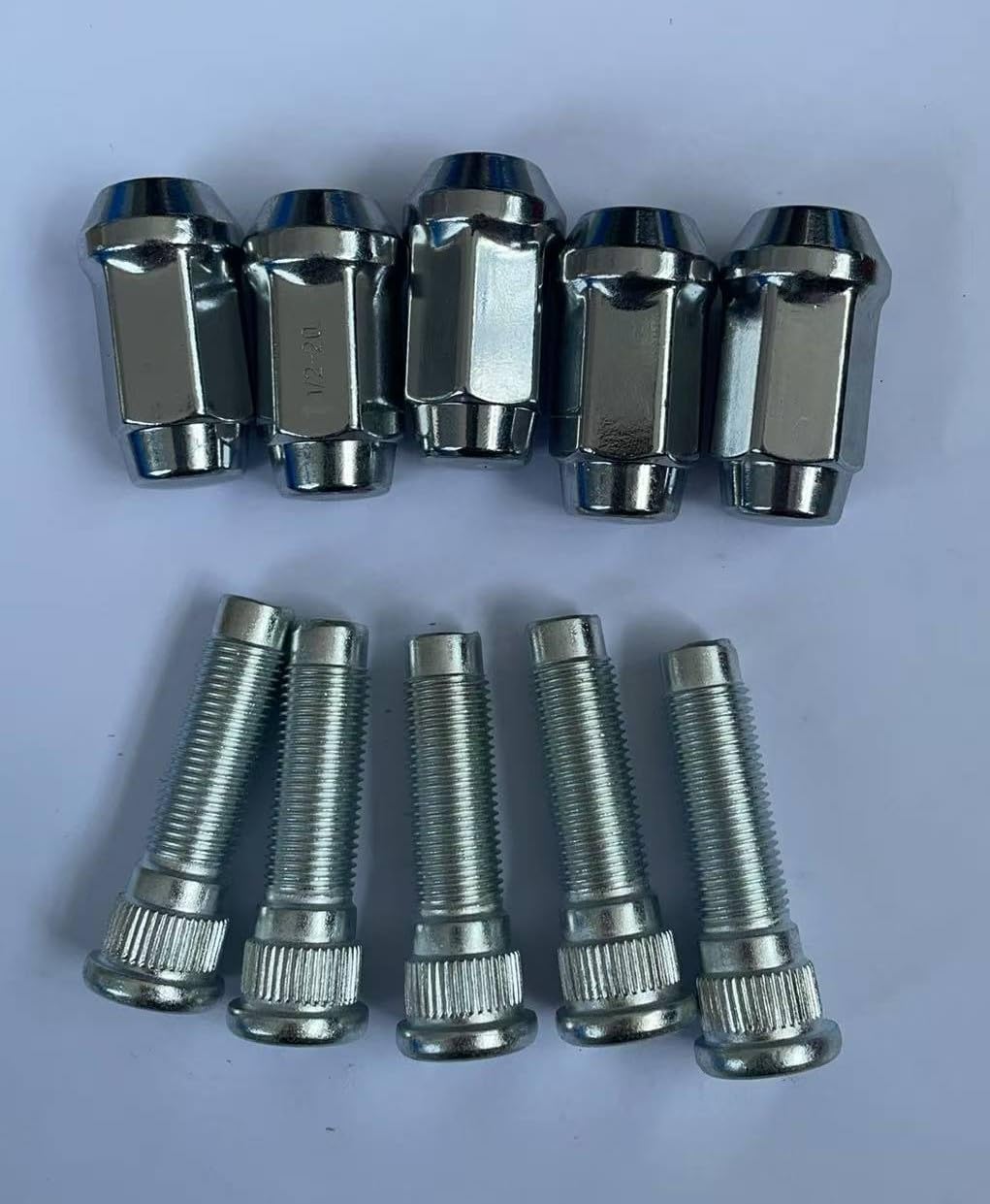 Photo 1 of 5 PCS 1/2-20 Wheel Stud Bolts 610-368 0.627 in. Knurl & Lug Nuts 611-094 Compatible with Ford Explorer Mustang Mazda B2300 B2500 B3000 B4000 Lincoln Mercury
