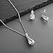 Mariell Elegant Pear-Shaped Cubic Zirconia Wedding Necklace & Earrings Set for Brides & Bridesmaids
