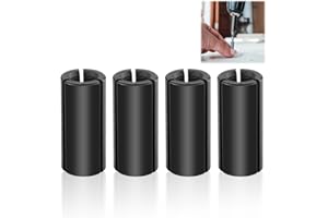 YENOVO 4 Pcs 1/2"(12.7mm) to 1/4"(6.35mm) Router Collet Chuck Reduction Sleeve Tool Bit, Black Carbon Steel Engraving Bit Router Converter Suitable for Engraving Milling Bit Woodworking Carving Machine