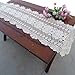USTIDE Rustic Floral Table Runner Hand Crochet Table Runner Beige Lace Table Runner Oval Table Cover, 11.8