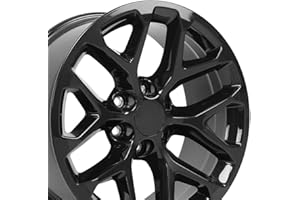 OE WHEELS LLC OE Wheels CV98B 20 Inch Rim Fits Silverado 1500 Snowflake Style 6x139.7 20x9 Gloss Black - Hollander 5668 (1)