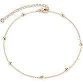 MEVECCO Anklet for Women Gold Chain 14K Gold Plated Dainty Boho Beach Summer Simple Foot Jewelry Ankle Bracelet