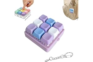 Keyboard Fidget Toy, Keyboard Fidget Keychain for Adults, Keyboard Decompression Button Finger Clicker Toys,Stress Relief Fid