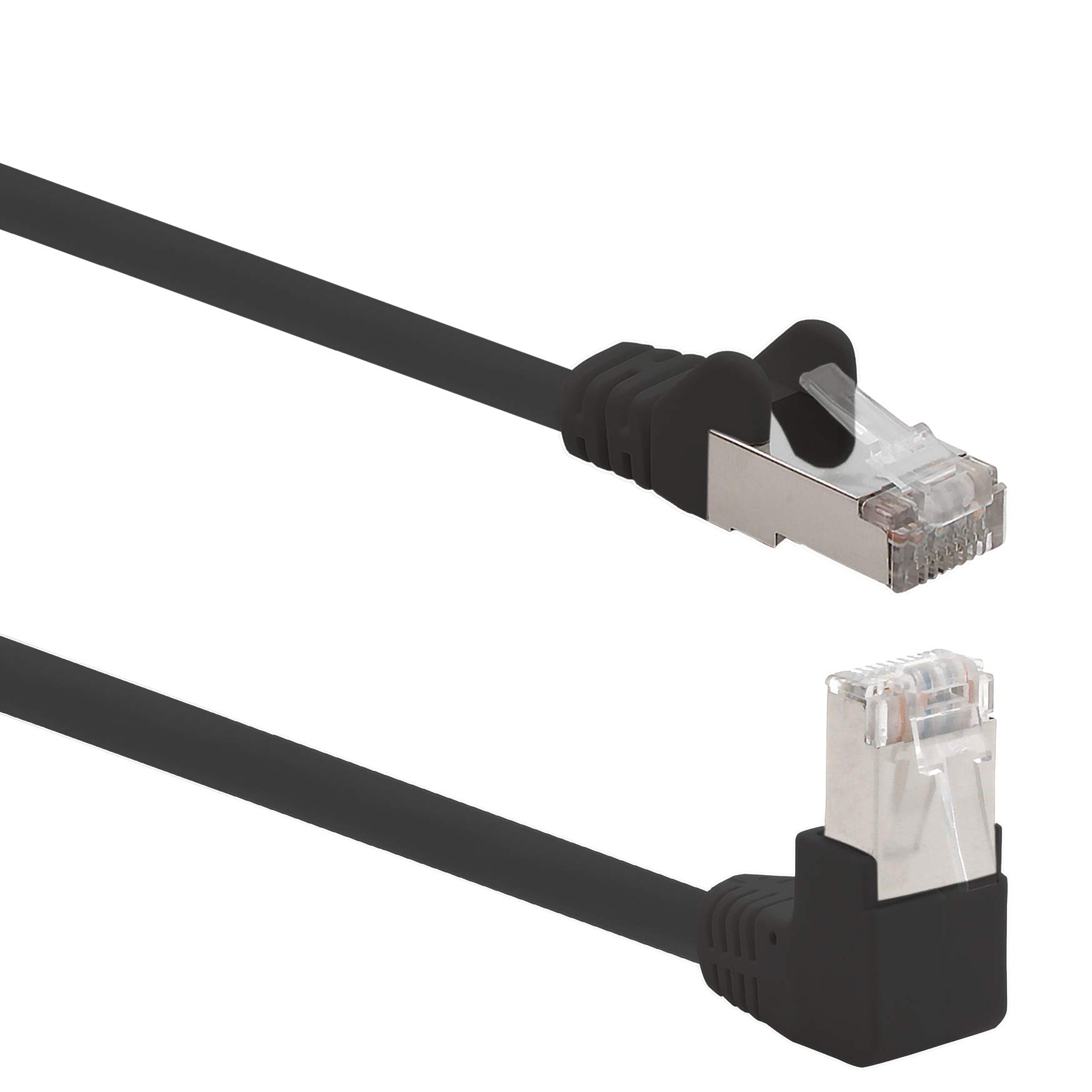1aTTack.de 366300 Cat.6 network cable angle 90 degrees 15m - black - 1 piece - Cat6 patch cable (SFTP PIMF) 1000Mbit/s Rj 45 connector - 1 x 15m meter black