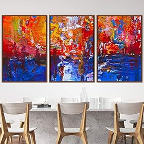 signwin 3 Piece Framed Canvas Wall Art Abstract...