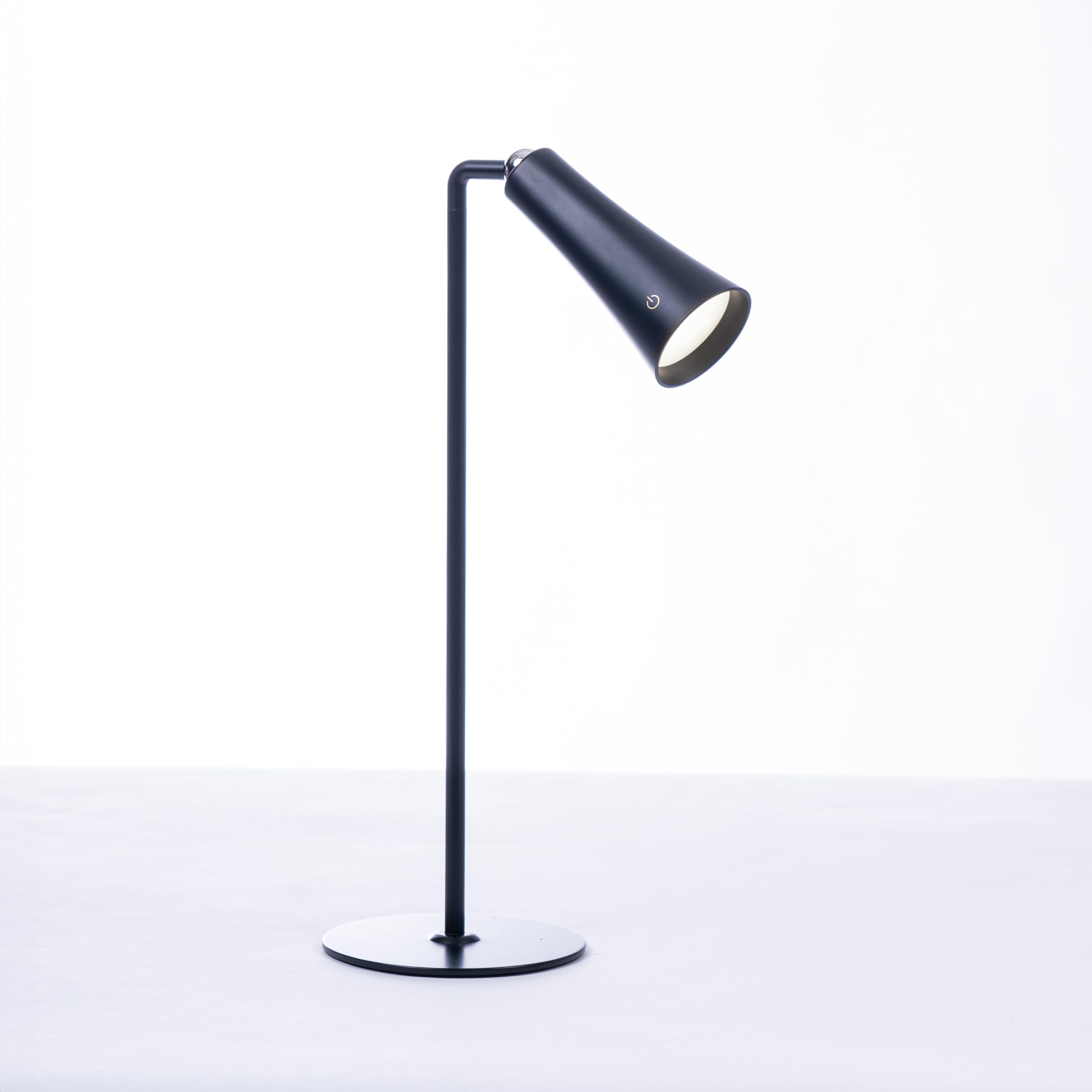 Lytup Flute Lamp - 4-in-1 Rechargeable LED Desk, Wall, Clamp Lamp & Flashlight with Magnetic Base, 4-Level Brightness, 270° Flexible Arm, USB-C Charging, Ideal for Home Office & Bedside - Black