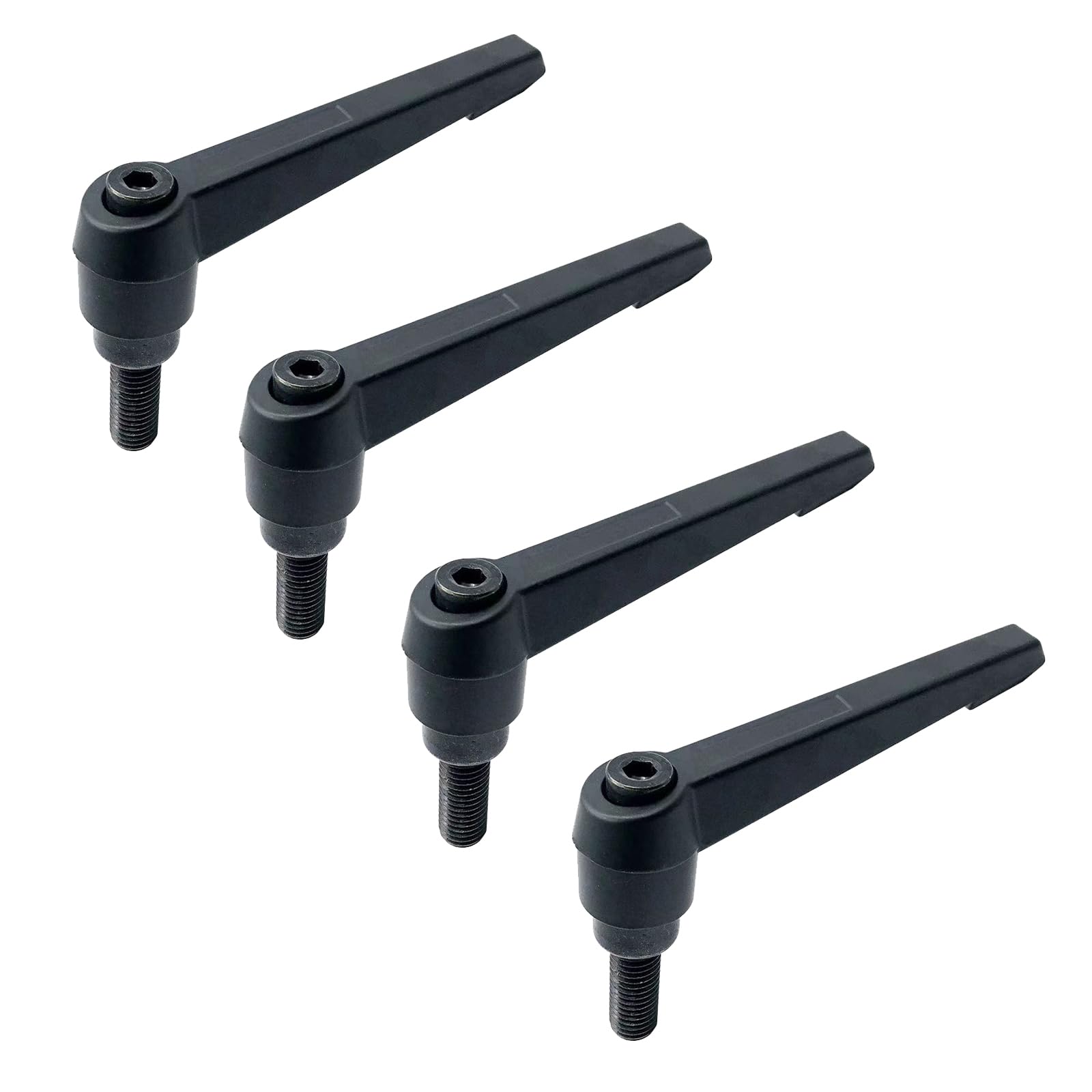 SHULLIN Pack of 4 Clamping Lever Handle Adjustable Machine Handles M6 Clamping Lever Male Thread Handle Machine Handles Adjustable Handle for Machine Tools Welding Equipment Pressure Equipment (M6 x