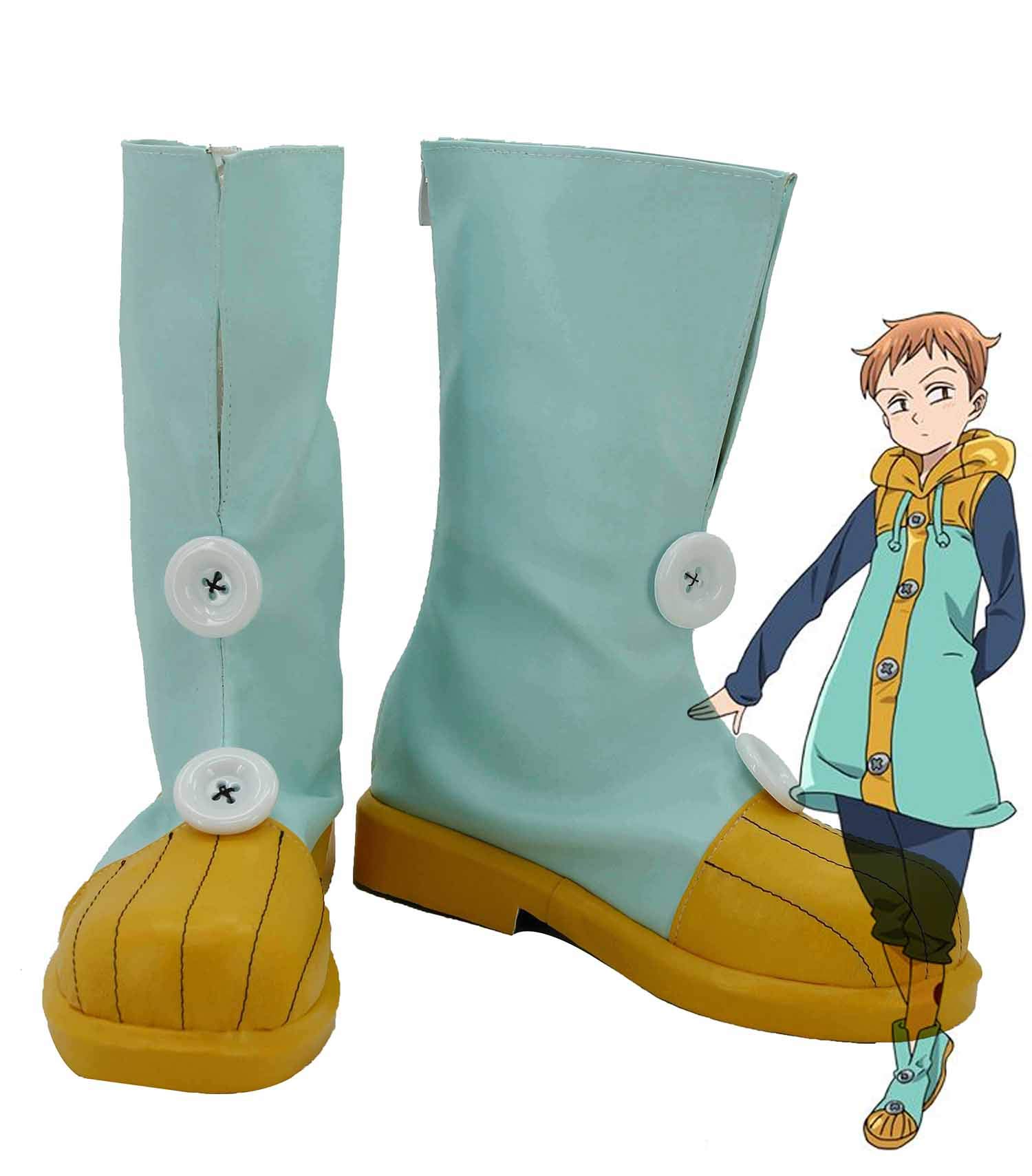 The Seven Deadly Sins Grizzly's Sin of Sloth King Harlequin Cosplay Shoes Costume Boots Custom Made