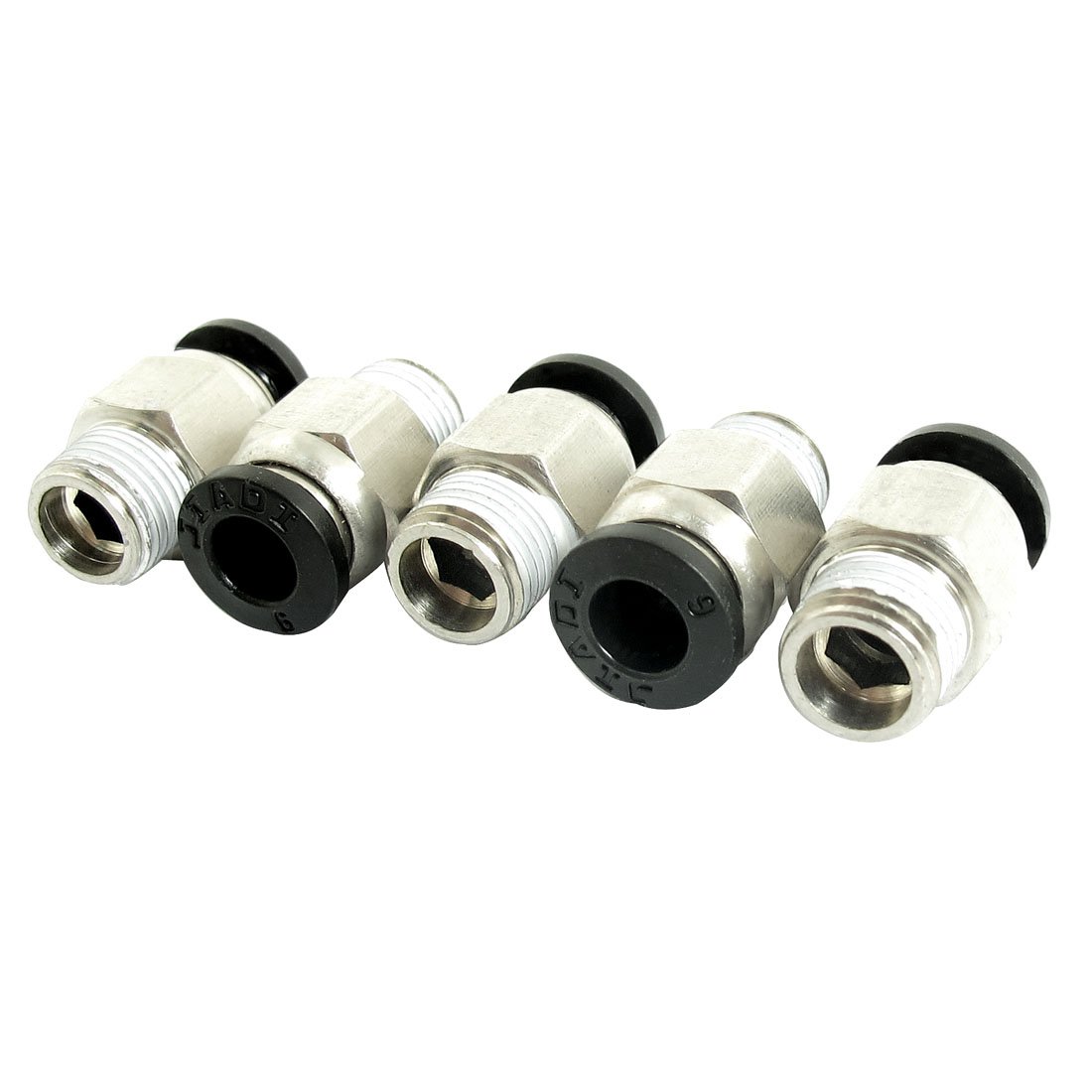 Sourcingmap Pneumatic Fittings 6mm Tube to 1/8BSP Male Straight Connector 5 Pcs