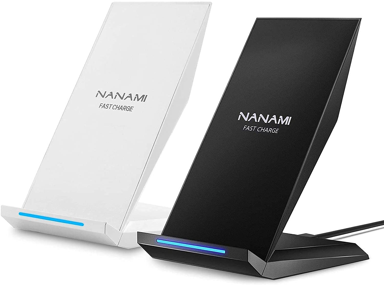 Fast Wireless Charger, [2 Pack] NANAMI Qi Certified Wireless Charging Stand for iPhone 16/16 Plus/16 Pro/16 Pro Max/15/14/13/12,Samsung Galaxy S24/S23/S22/S21/S20/S10/S9/S8,Note 20/10/9,Pixel 6/5/4XL