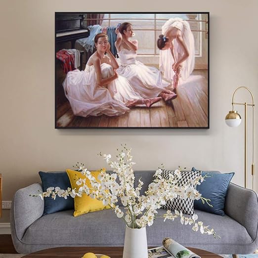 Bailarina Pintura Al Oleo Ballet Girl Lienzo Pintura Para Tienda Decoracion Hogar Sala De Estar Decoracion De La Pared Pinturas De Arte Amazon Es Hogar