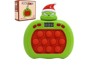 LAHAND Quick Push Bubble Game,POP Toy Fast Push Game,Quick Push Pop Fidget Toys for Kids 3-12 Years Old,6 Game Mode Upgrades,Handheld Puzzle Games for Christmas,Sensory Toys (Green Christmas)