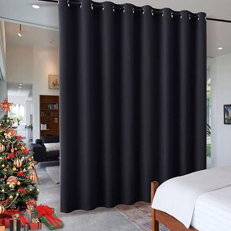 Ryb Home Black Privacy Office Divider Panel Extra Wide Long