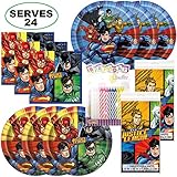 Justice League Super Bundle Party Supplies, Serves 24 Guests