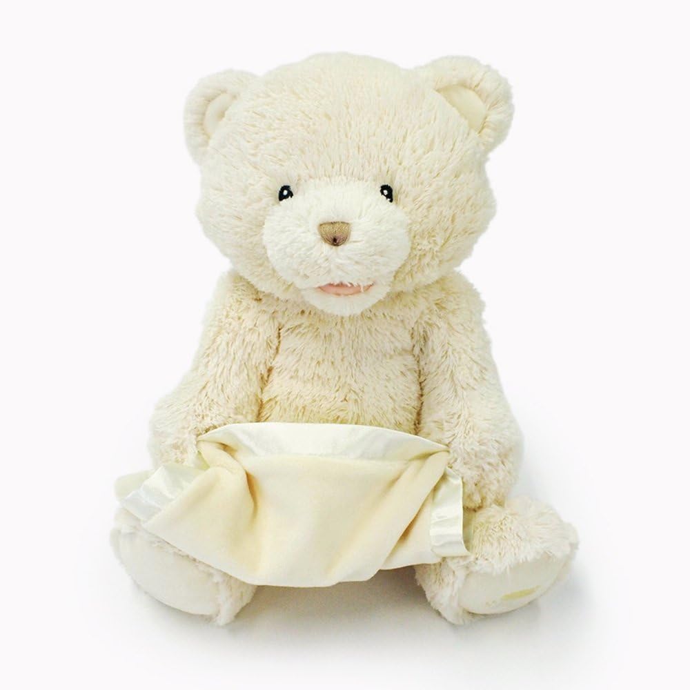 Baby GUND Peek-A-Boo My 1st Teddy Cream Bear Animated Plush Stuffed Animal, 11.5": Toys & Games