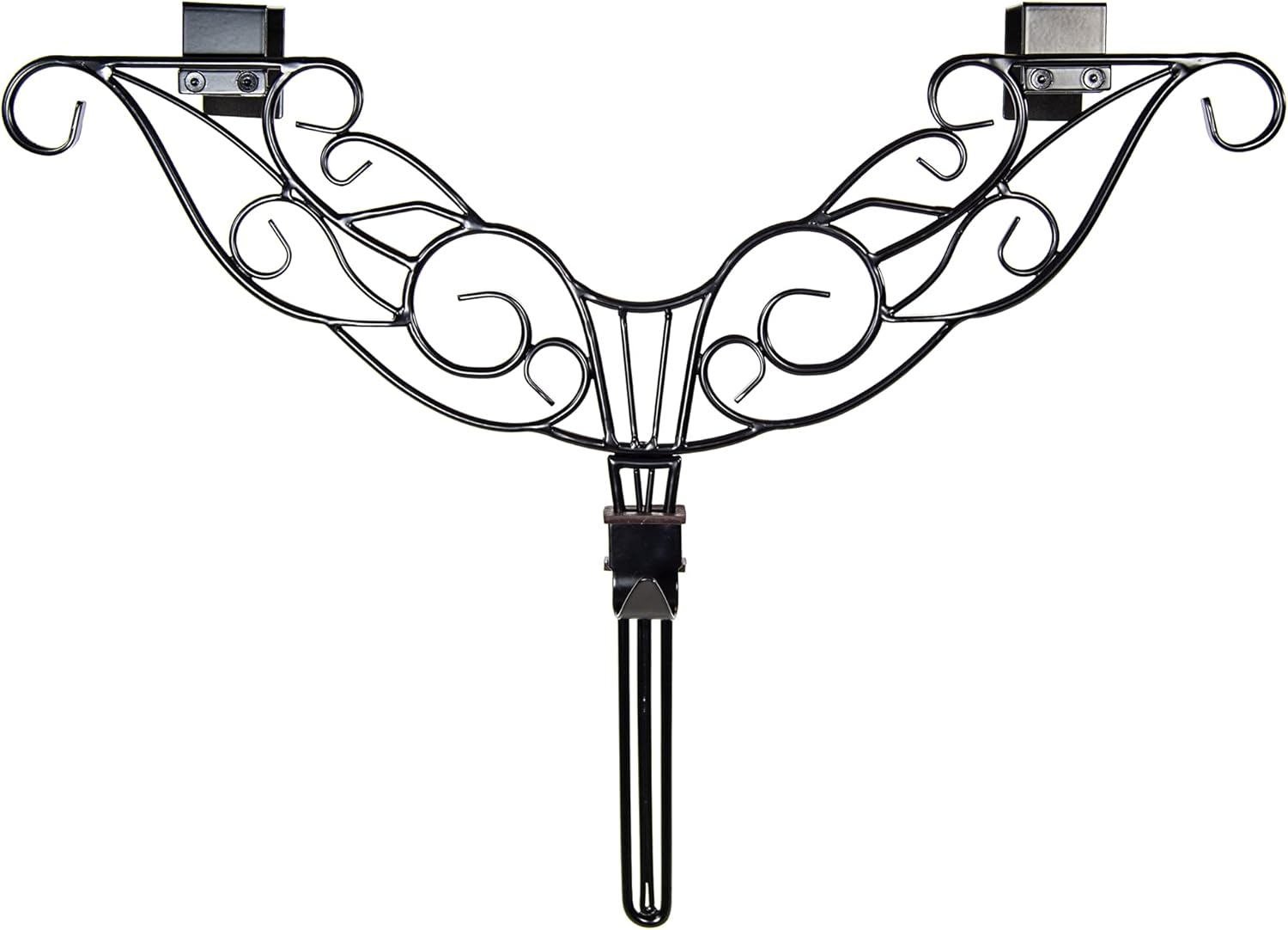 Wreath Hangers - [Front Door WREATH HANGER] - Antler Design | ADJUSTABLE Hook Length for Tall and Small Doors | PADDING to Prevent Damage like Scratch and Dents | Heavy Duty Cast Iron Metal Hangar (Black)