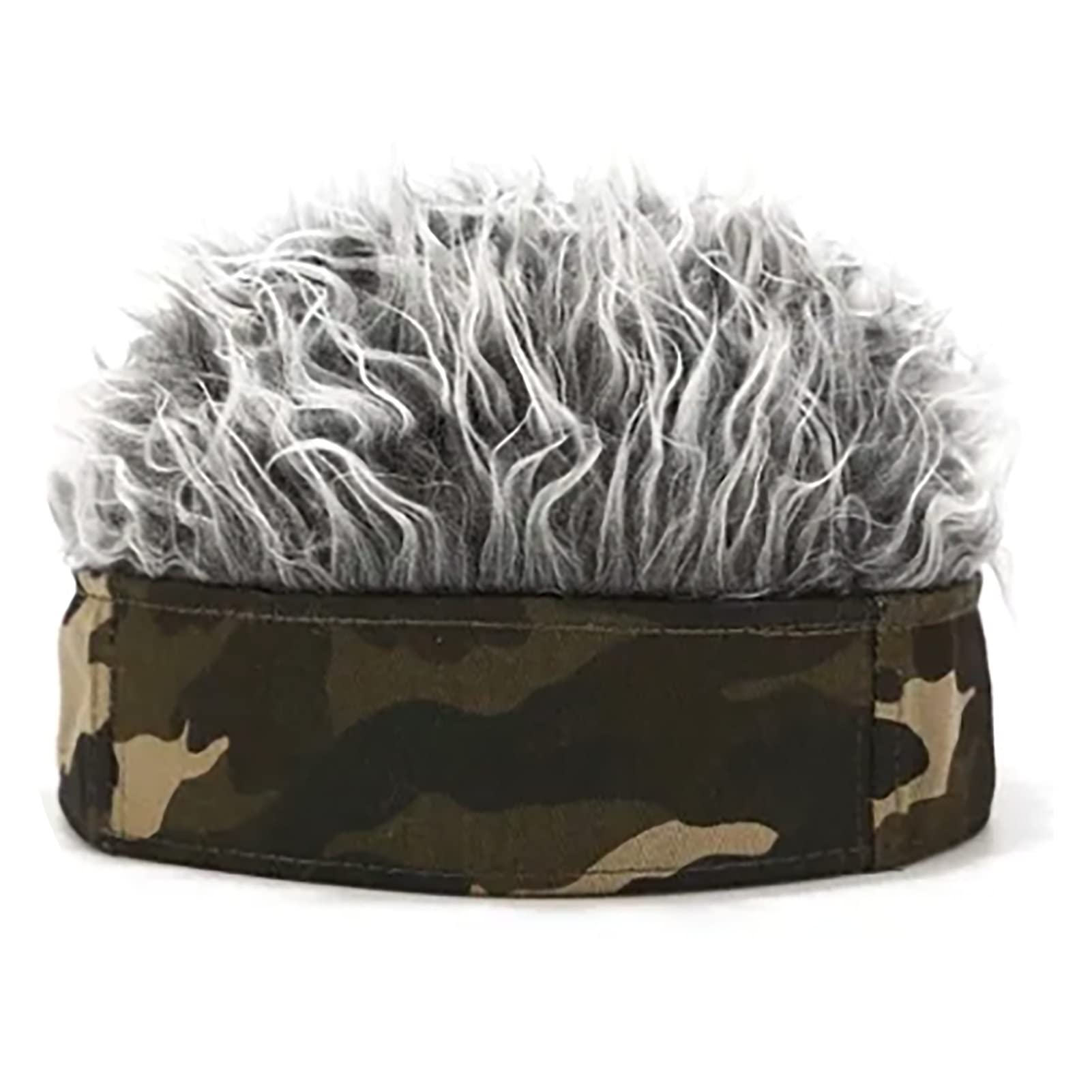 Acouto Men's Camouflage Wig Headband, Adjustable Size, Grey, Polyester Cotton, Party Cosplay, Outdoor, Accessories