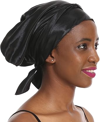 Amazon Com Hair Scarf Sleeping Cap Hat Black Women Drawstring