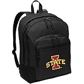 Broad Bay Iowa State Backpack MEDIUM SIZE - ISU Cyclones Backpack - Classic Style - Laptop Sleeve - Lightweight - Durable (Black)