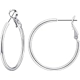 Gacimy Gold Hoop Earrings for Women 14K Gold Plated, 925 Sterling Silver Post Hypoallergenic Earrings Hoops for Women