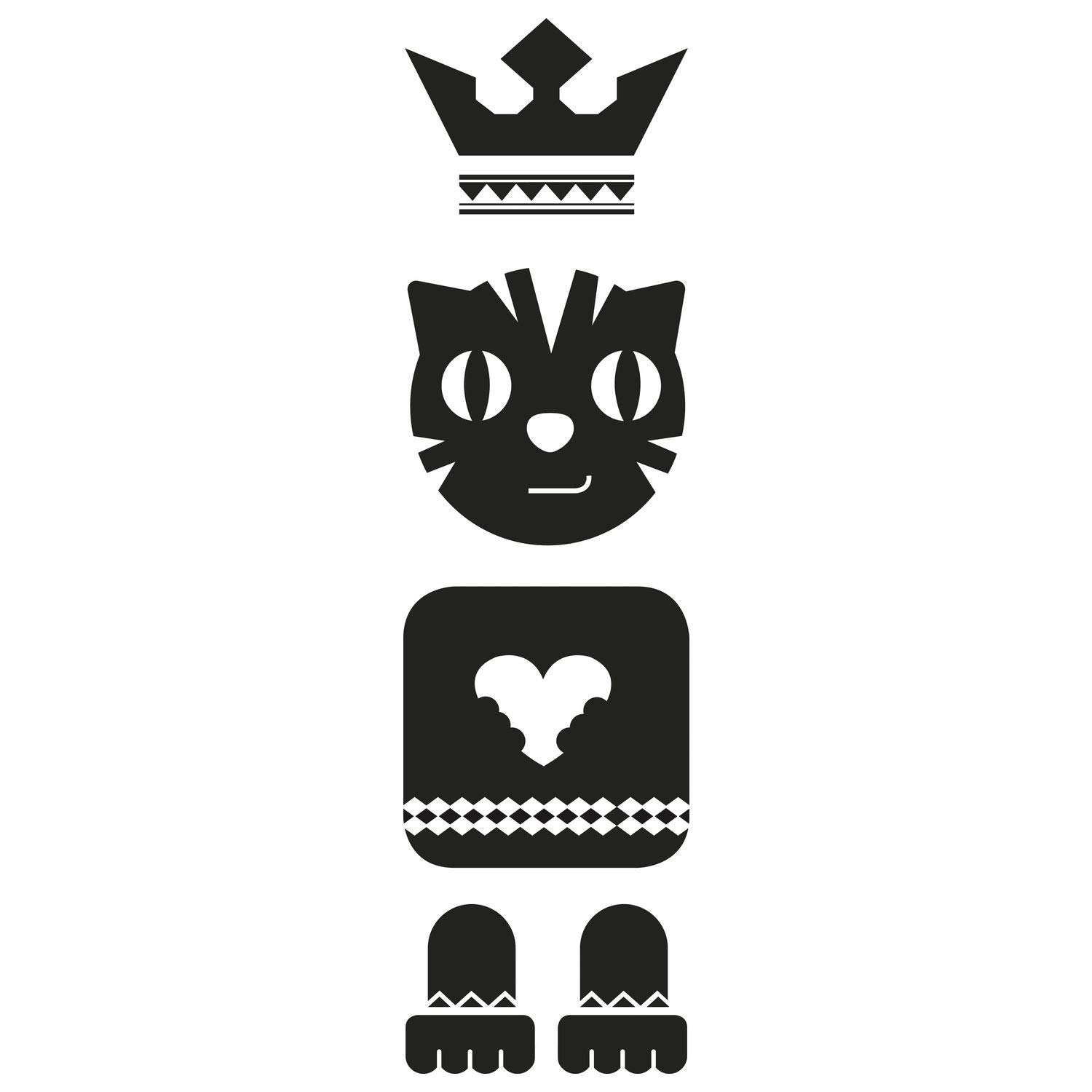 SLV Sticker Set Totem Cat Black 155981