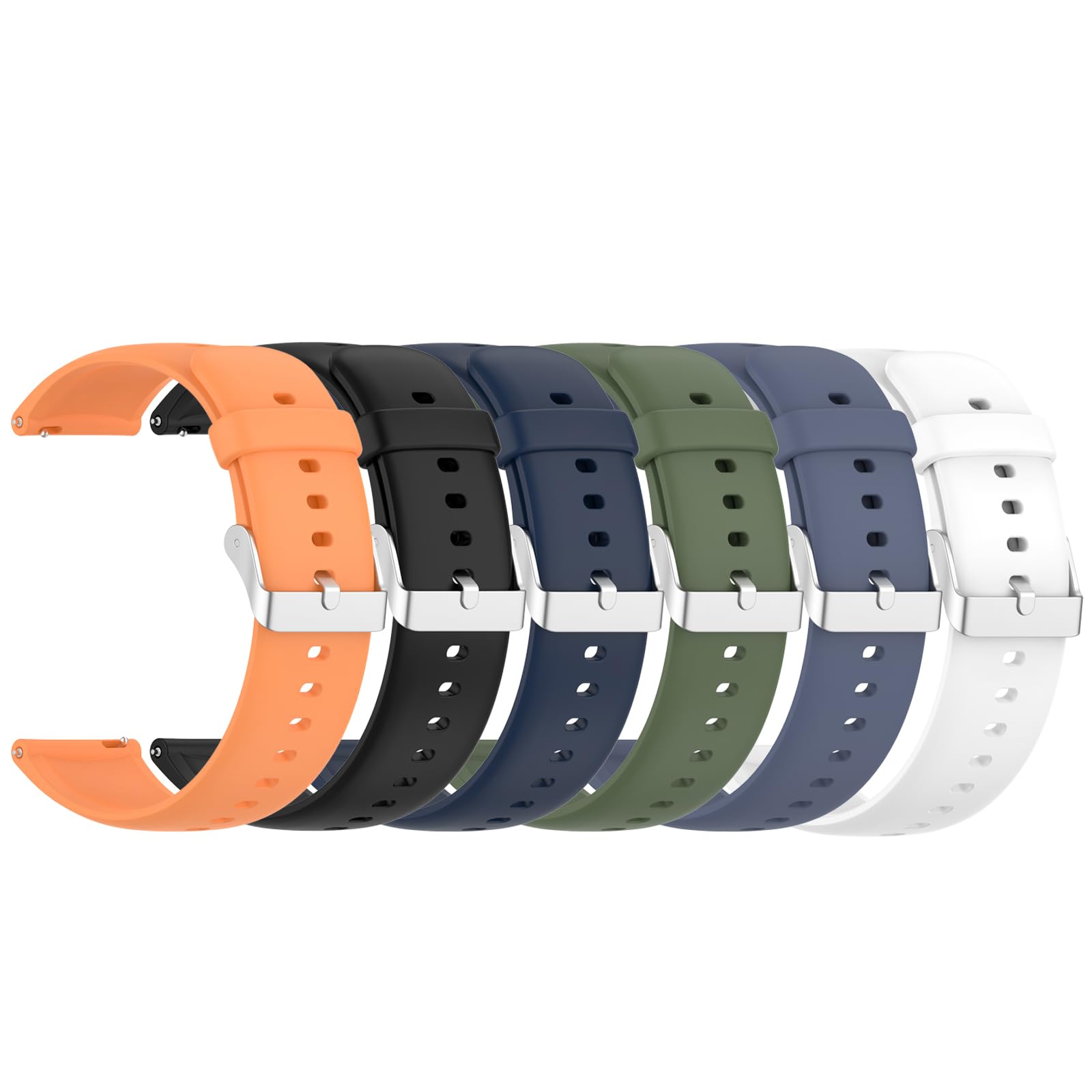 Chofit Straps Compatible with CMF by Nothing Watch 3 Pro/Pro 2 Strap, Replacement Soft Silicone Sport Bands Wristbands 22mm Arm Band, 6-Pack (6A)