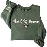 Custom Maid of Honor Sweatshirt, Matron of Honor Crewneck, Bridesmaid Hoodie, Bridal Party Sweater, Gifts for Bride