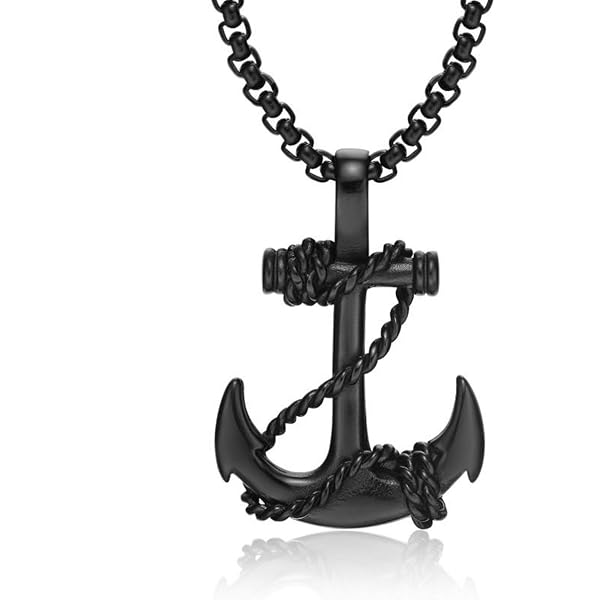 Amazon.com: 2Pcs Anchor Necklace on ancient Silver chain Amazon.com: 2Pcs Anchor Necklace on ancient Silver chain