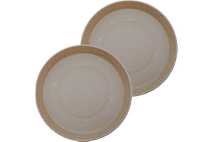 The HC Companies Round Prima Flower Pot Saucers - Plastic Plant Saucer for Outdoors & Indoors - Traditional Plant Pot Trays f