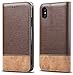 WenBelle for iPhone Xs/iPhone X Case, Stand Feature,Double Layer Shock Absorbing Premium Soft PU Color Matching Leather Wallet Cover Flip Cases for Apple iPhone Xs/X 5.8 inch (Brown)