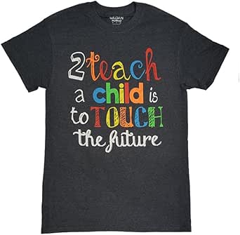 Amazon.com: Tees2urdoor Chalkboard 2 Teach Teacher Dark Heather T-Shirt - 3XL: Clothing