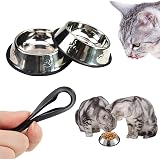 Ycnpeatt 3 Piece Stainless Steel Cat Bowls Non Slip Anti Spill view 7
