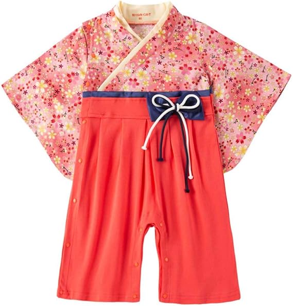 Amazon Co Jp Gold Carp ロンパース 袴ロンパース 女の子 袴風 着物 カバーオール 長袖 浴衣 新生児 ベビー ギフトnew 70 110cm 服 ファッション小物