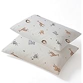 MorroMorn Kids Pillowcases Standard Size for Boys Girls, 2 Packs Cute Pillow Cases, Super Soft Jersey Knit Microfiber, Decorative Pillow Shams for Toddler Bedding Room Decor, 20x30 Inches (Animals)