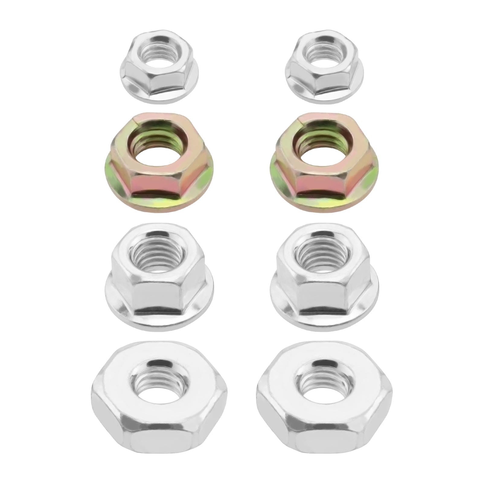 eMagTech 8pcs SBD Chainsaw Bar Nuts, Compatible with Stihl, Echo, Homelite, Husqvarna, Poulan, Poulan Pro, Craftsman and More, M6 x 1mm, M8 x 1.25mm (Short, Tall), 5/16-18, Stainless Steel, Hex Nuts