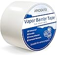 AMOGATO Vapor Barrier Tape - 4'' x 180' 8 Mil, Heavy Duty Waterproof, Polyethylene Repair Tape, Vapor Barrier Seam Tape for I