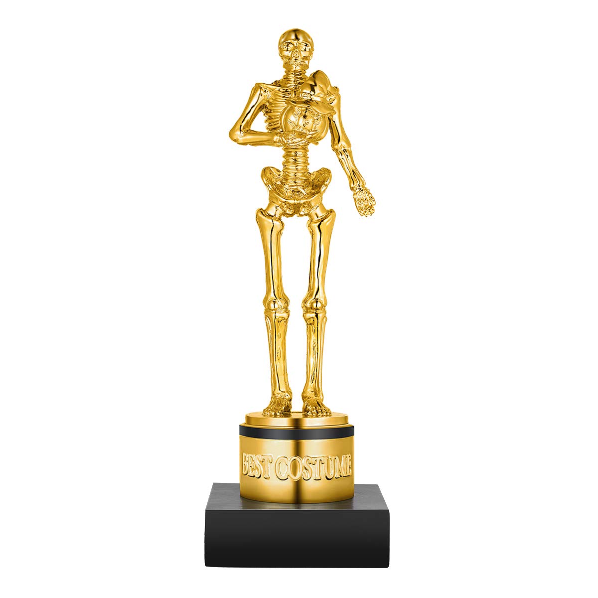 Halloween Best Costume Skeleton Trophy for Halloween Skull Party Favor Prizes, Gold Bones Game Awards, Costume Contest Event Trophy, Treats for Kids, Goodie Bag Fillers