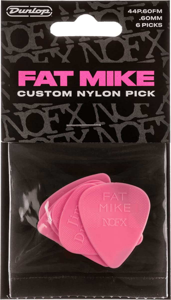 Jim Dunlop Fat Mike Custom Nylon 0.60 mm Pick 6 Pack (ADU 44P060FM)