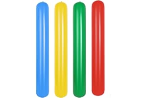 4Pcs 41.3 Inch Pool Noodles, Colorful Inflatable Pool Noodle, Blow up Giant Swimming Sticks for Adults Summer Outdoor Swimmin