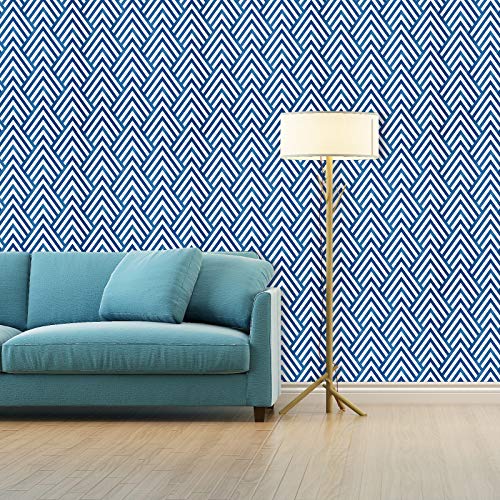 Wenmer Arrowhead Deep Blue Peel and Stick Wallpaper 17.71" x 118" Blue