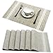 U'Artlines Set of 6 Placemats,Placemats for Dining Table,Heat-Resistant Placemats, Stain Resistant Washable PVC Table Mats,Kitchen Table mats (Placemats 6pcs, A White)