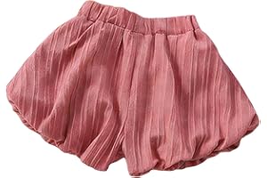 Girls Bubble Shorts Summer Casual Athletic Shorts Pleated Wide Leg Comfy Loose Fit Fashion Cute Skort with Pockets