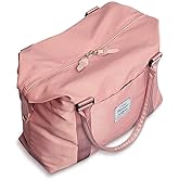 Womens travel bags, weekender carry on for women, sports Gym Bag, workout duffel bag, overnight shoulder Bag fit 15.6 inch Laptop Pink Large
