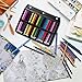 YOUSHARES 54 Slots Pencil Sleeve - Standard 3 Ring Binder Designed Pencil Page Compatible with 216 Slots Pencil Case for Watercolor Pencil, Gel Pen & Cosmetic Brush (Black)