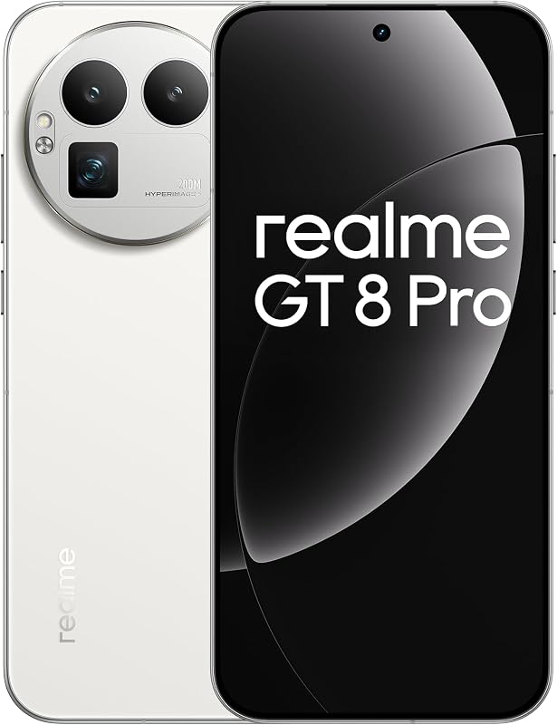 Smartphone GT 8 Pro 12GB+256GB, Sistema de Câmara Ricoh GR, Câmara Telefoto Ultra-Nítida de 200 MP, Snapdragon 8 Elite Gen 5, Bateria Titan de 7000 mAh, Branca