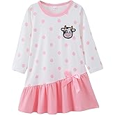 HIGHUZZA Baby Girl Fall Clothes: Soft Long Sleeve Bow Tie Print Outfits Casual Birthday Party Clothing for 6Months-3T