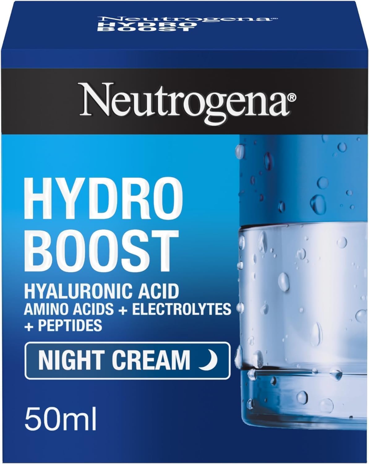 Neutrogena Hydro Boost Night Face Cream (1x 50ml), Night Cream with Hyaluronic Acid, Advanced Hydration for 72 Hours, Suitable for All Skin Types Including Sensitive — image 1