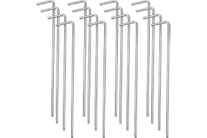 CINHOLL 16 Pack Tent Stakes 6.5" Heavy Duty Metal Pegs for Outdoor Christmas Decorations Camping Canopy Gardening Yard Ground Garden Accessories
