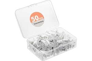 BTF-LIGHTING FCOB COB 50pcs 8mm Transparent Connector Support FCOB 8mm Width 2PIN PWM Single Color LED Strip Corner Connectio